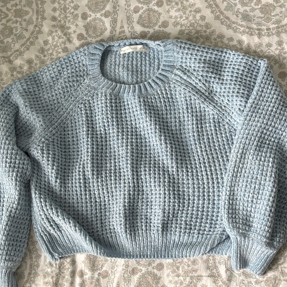 Altar’d State Baby Blue Chenille Sweater Size M